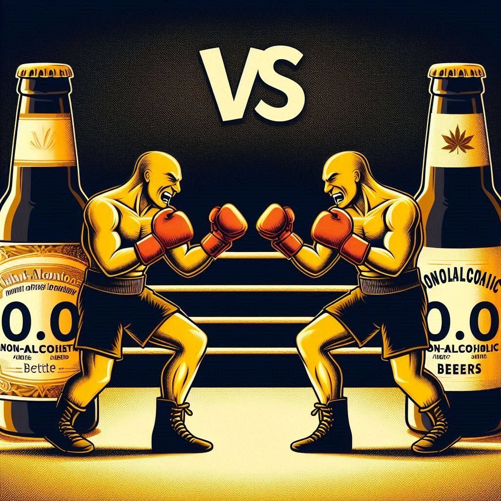 Enfrentamiento boxeadores cervezas 0.0